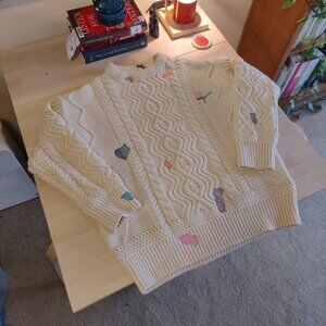 Ader Error chunky cable knit w/ stitching details